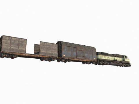 Old style transport train Modelo 3D