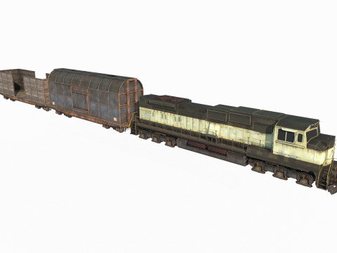 Old style transport train 3D Model