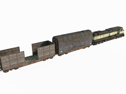 Old style transport train 3D Model