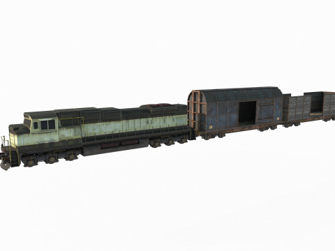 Old style transport train 3D Model