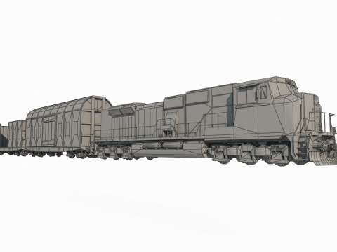 Old style transport train 3D Model