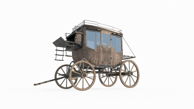 Old style carriage 3D मॉडल .c4d .max .obj .3ds .fbx .stl .blend 