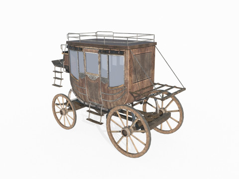 Old style carriage 3D मॉडल