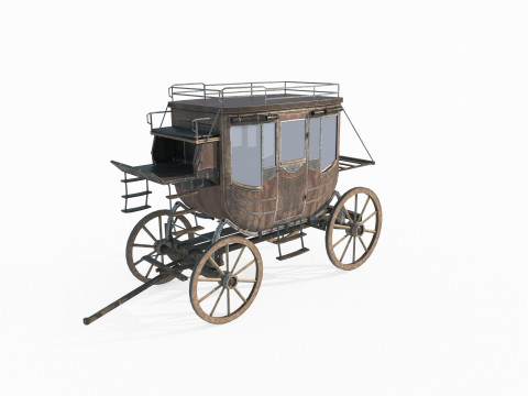 Old style carriage 3D मॉडल