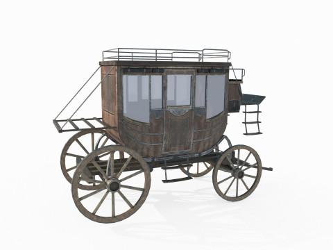 Old style carriage 3D मॉडल