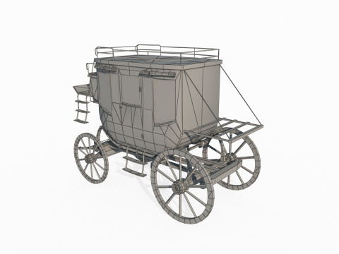 Old style carriage 3D मॉडल