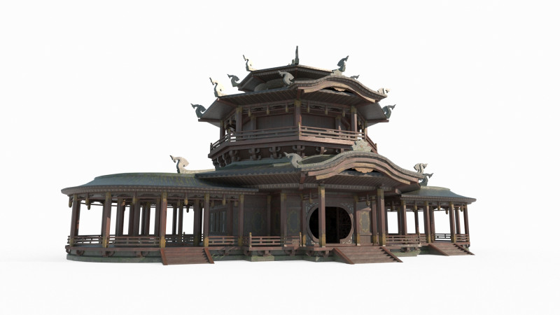A large palace reception center 3D Model .c4d .max .obj .3ds .fbx .stl .blend 