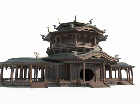 A large palace reception center 3D Model