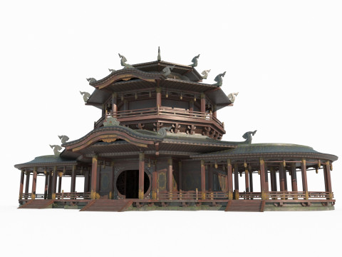 A large palace reception center 3D Model