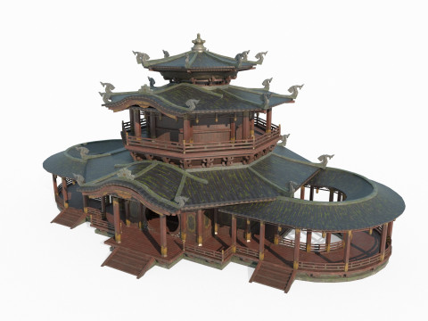 A large palace reception center 3D Model