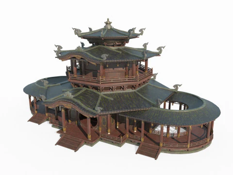 A large palace reception center 3D Model
