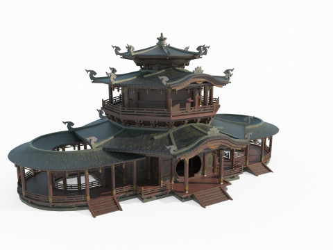 A large palace reception center 3D Model