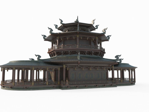 A large palace reception center 3D Model