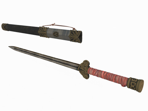 Ancient Asian Sword Modelo 3D