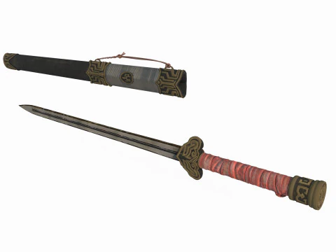 Pedang Asia Kuno Model 3D