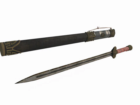 Pedang Asia Kuno Model 3D