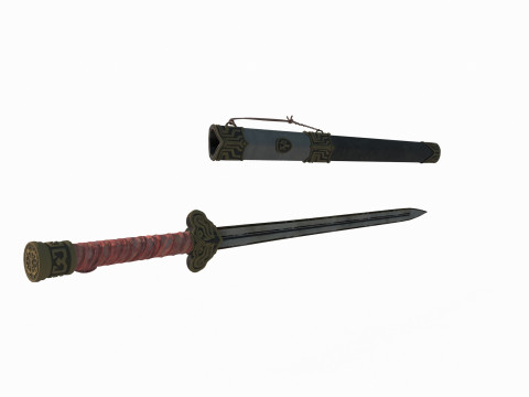 Ancient Asian Sword Modelo 3D
