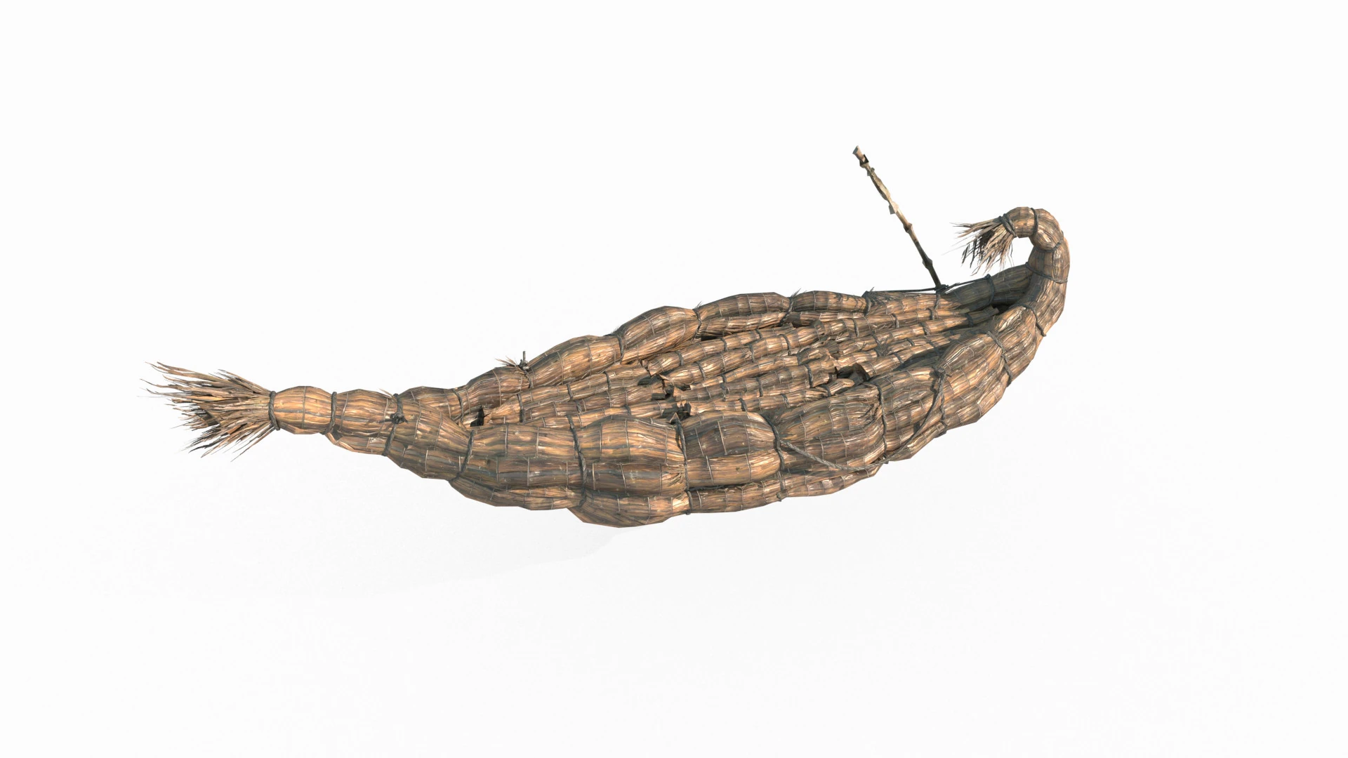 Ancient straw boats 3D Model .c4d .max .obj .3ds .fbx .stl .blend 