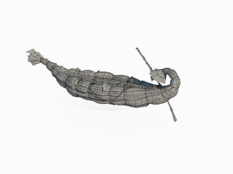 Ancient straw boats 3D 모델
