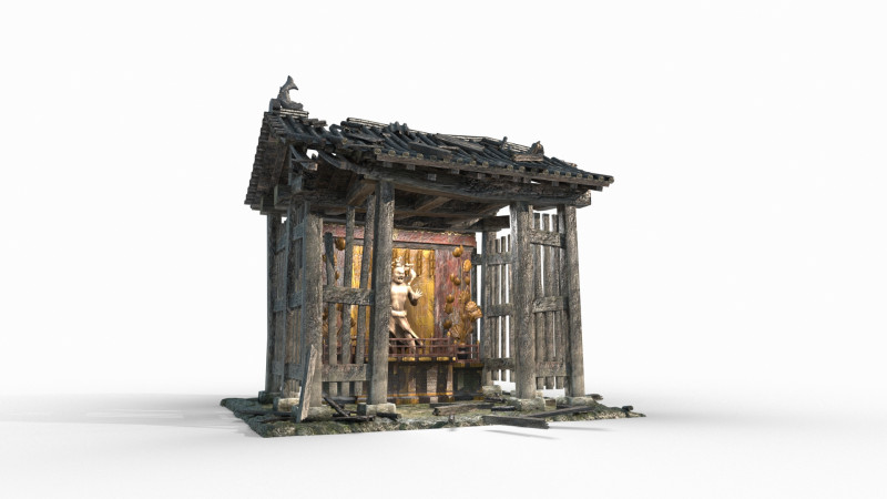 Asian ancient architectural shrines 3D 模型 .c4d .max .obj .3ds .fbx .stl .blend 