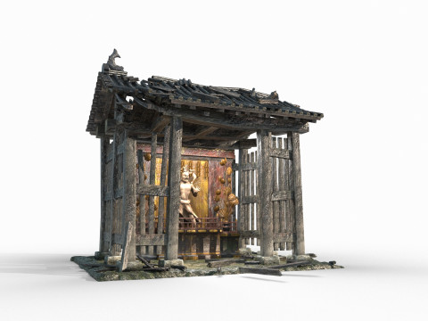 Asian ancient architectural shrines 3Dモデル