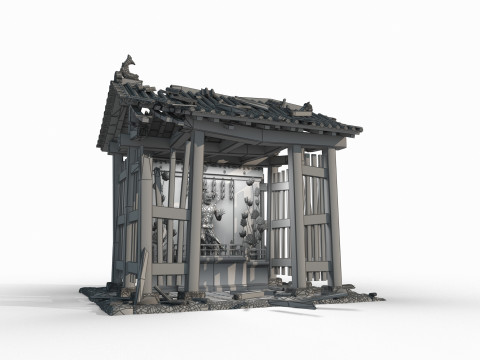 Asian ancient architectural shrines 3D 模型