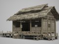 Asian ancient architecture thatched cottage 3D Модель