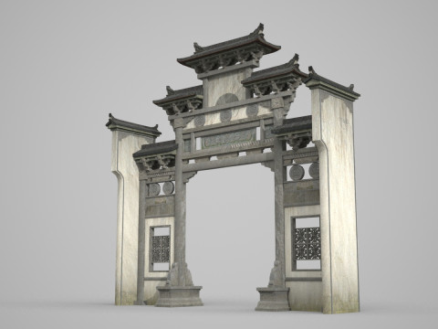 Asian Ancient Architecture memorialarchway 3D 模型