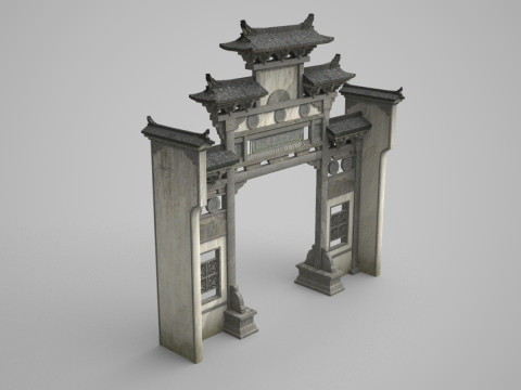 Asian Ancient Architecture memorialarchway 3D Модель