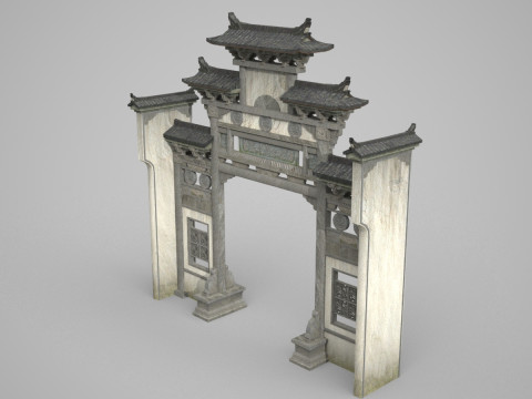 Asian Ancient Architecture memorialarchway 3D Модель