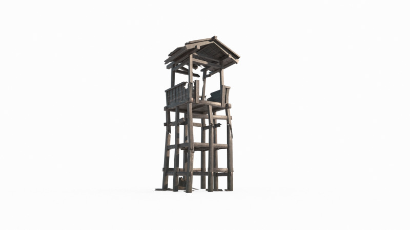 The ancient watchtower 3D Model .c4d .max .obj .3ds .fbx .stl .blend 
