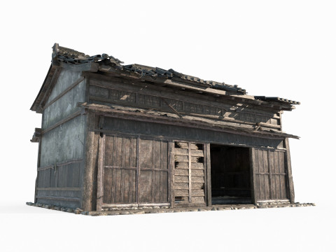 Ancient dilapidated houses in Asia 3D 模型