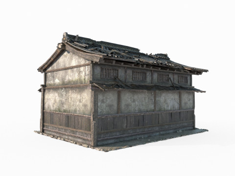 Ancient dilapidated houses in Asia 3D Model