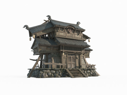 Asian Ancient Architecture Store 3D Модель