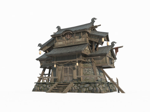 Asian Ancient Architecture Store 3D 모델