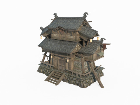 Asian Ancient Architecture Store 3D 모델