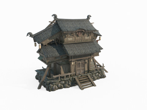 Asian Ancient Architecture Store 3D 모델