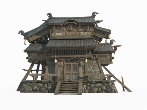 Asian Ancient Architecture Store 3D 모델