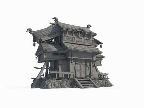 Asian Ancient Architecture Store 3D 모델