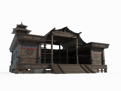 Asian Ancient Architecture Conference Hall Model 3D