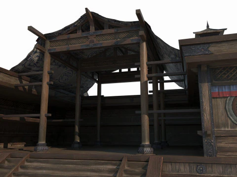 Asian Ancient Architecture Conference Hall 3D Model