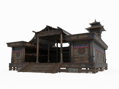 Asian Ancient Architecture Conference Hall Model 3D