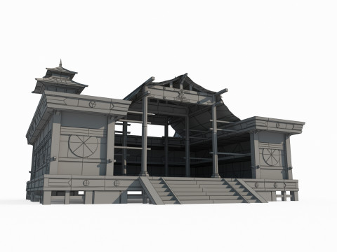 Asian Ancient Architecture Conference Hall Model 3D