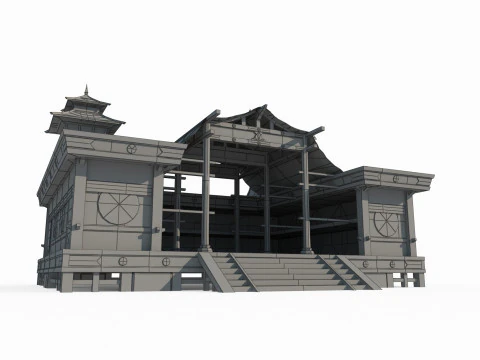 Asian Ancient Architecture Conference Hall 3D Model