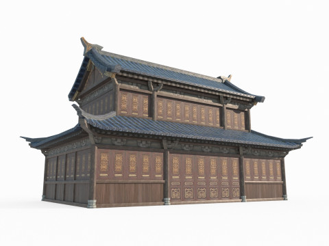 Asian Ancient Architecture Store 3D Модель