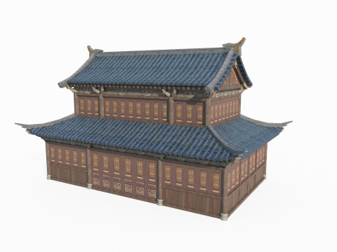 Asian Ancient Architecture Store 3D Model