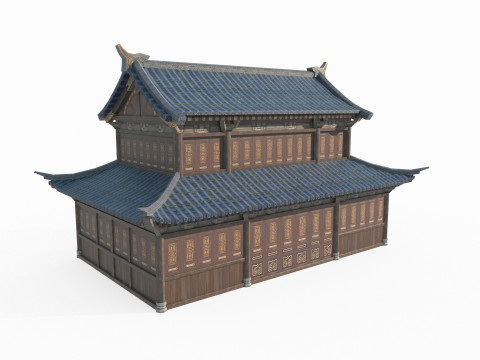 Asian Ancient Architecture Store 3D Model
