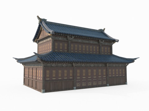Asian Ancient Architecture Store 3D Model