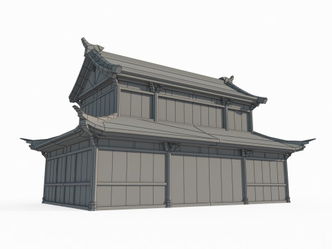 Asian Ancient Architecture Store 3D Model