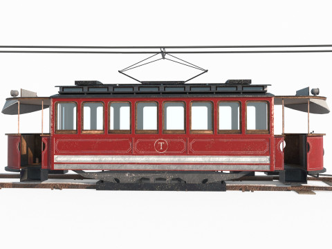 Retro carrying tram Model 3D